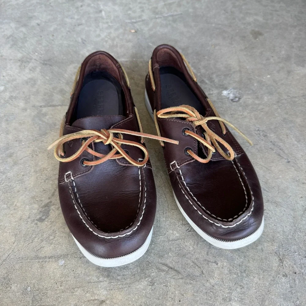 Sperry Top-Sider Authentic Original Brown Leather Boat Shoes YB27283 Mens 5M